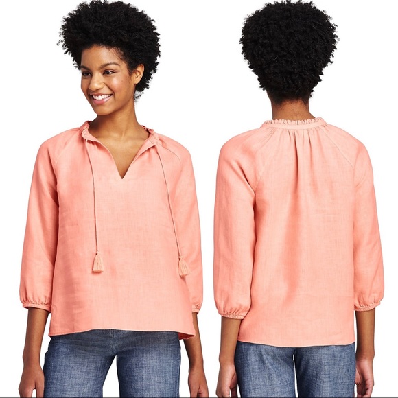 Lands' End Tops - 2/$50 - New Lands End Boho Peasant Linen Blouse